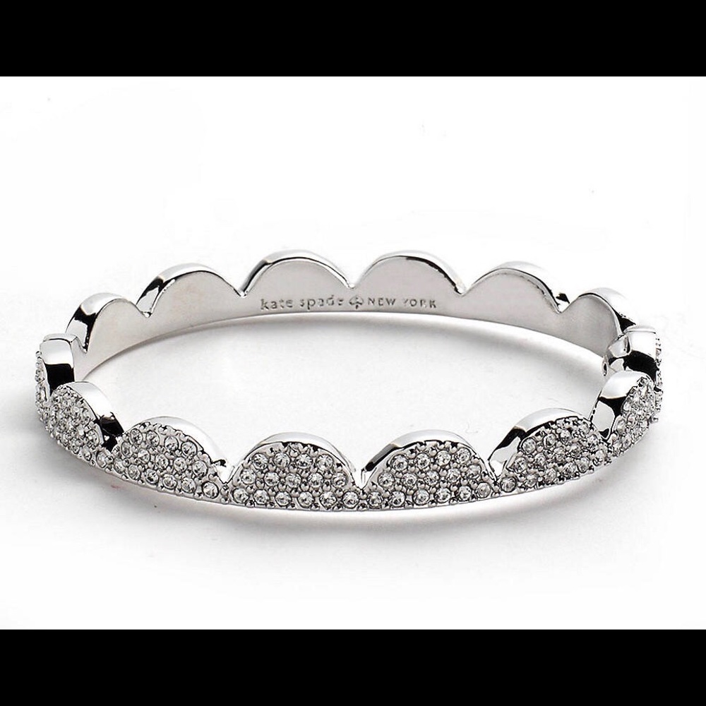 Kate Spade scalloped pave hinged bangle bracelet